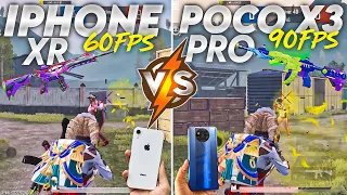 IPHONE XR VS POCO X3 PRO BGMI/PUBG TEST 2022🔥| POCO X3 PRO 90FPS BGMI TEST | IPHONE XR 60FPS BGMI