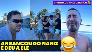 ELE NÃO GOSTA DELA | ELA SE LAMBUZOU TODA E ABRAÇOU CARLINHOS 😂😂 | CARLINHOS MAIA 🌻