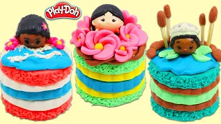 How to Make Cute Play Doh Disney Princess Cakes | Fun & Easy DIY Play Dough Arts & Crafts!