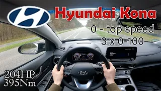 Hyundai Kona 2023 0-100 km/h | 64.0 kWh | 204HP 395Nm