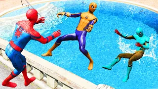 GTA 5 Rainbow Spiderman Jumping Off Highest Buildings (Euphoria Physics/Ragdolls) #12