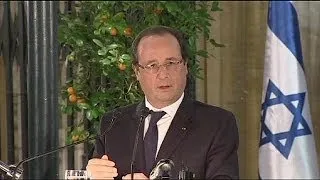 Hollande promete en Israel mano dura con Irán