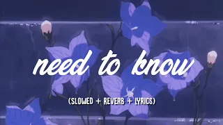 doja cat ~ need to know (slowed + reverb + lyrics)