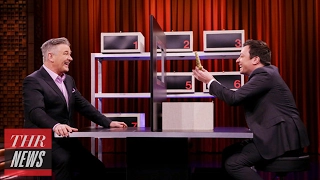 Jimmy Fallon and Alec Baldwin Do Dueling Donald Trump Impressions During "Box of Lies" | THR News