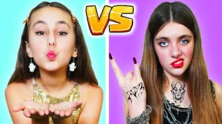 Desafío Chica Buena vs Chica Mala en la escuela || Situaciones incómodas y bromas con amigos