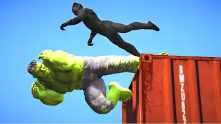 GTA 5 Water Ragdolls BLACKPANTHER VS HULK Epic Battle - Tube5 Gamer