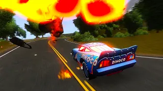 Crazy Dinoco McQueen Crashes - GTA 4 Real Car Crashes Ep.38