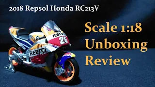 Unboxing Honda Repsol Team 1/18 scale 2018 Motogp Super bike - Saal Toys