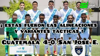 !! ALINEACIONES DEL TRIUNFO DE GUATEMALA 4-0 ANTE EL EARTHQUAKES DE LA MLS !!