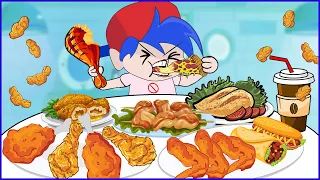 FRIDAY NIGHT FUNKIN - FNF ANIMATION MUKBANG vs CHICKEN MUKBANG