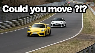 GR Yaris gives a Porsche 718 GT4 a run for its money on the Nürburgring!