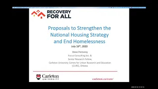 FULL WEBINAR: Recovery for All - Report on strategies to end homelessness in Canada