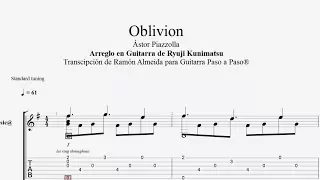 OBLIVION - Astor Piazzolla - Tablatura por Ramón Almeida...