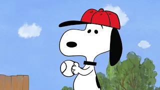 Snoopy and Woodstock Play Baseball