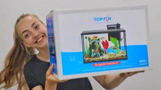 Top Fin 5.5 Gallon Aquarium Unboxing | UPGRADING My BETTA FISH TANK! |Julia & Olga|