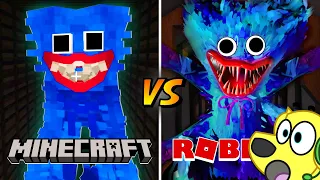 MINECRAFT vs ROBLOX POPPY PLAYTIME... Huggy Wuggy SCARY MOMENTS