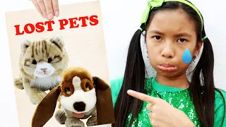 Wendy Pretend Play Looking for Lost Pets | Cats and Dog Pets for Kids