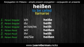 Learn German Verbs ► heißen ⇔ to be called ⇔ llamarse ◄ Aprender Alemán | DE ⇔ EN ⇔ ES |