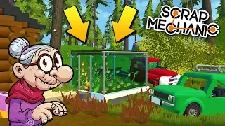 БАБКА СТРОИТ ТЕПЛИЦУ В ГОСТЯХ У МИХАЛЫЧА !!! МУЛЬТИК в Scrap Mechanic !!!