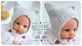 How to knit a children's cap with knitting needles. Knitted hat with ears MASTER-CLASS.