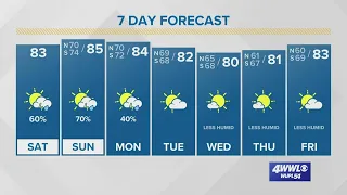 Mild and muggy with scattered showers