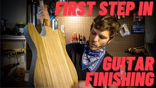 The FIRST STEP in FINISHING A GUITAR|How to grain fill a guitar body!