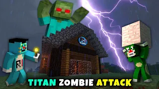 Minecraft | Titan Zombie Attack On Oggy And Jack | Minecraft Pe | In Hindi | Rock Indian Gamer |