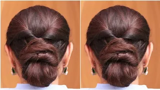 Do It By Self !! Easy Low Bun Hairstyle For Long Hair | Quick Juda Bun Hairstyle For Ladies #bun