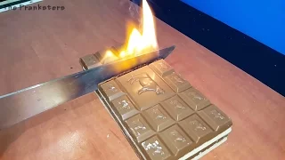 EXPERIMENT Glowing 1000 degree KNIFE VS CHOCOLATE