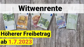 Ab 1.7.2023: Höhere Hinzuverdienstgrenze bei Witwenrenten