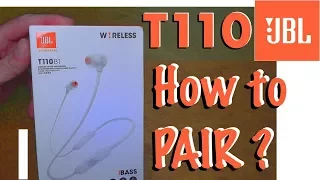 How to pair JBL T110 BT pure bass in-ear headphones with a smartphone
