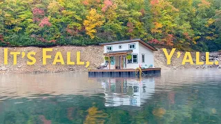 Autumn... in a FLOATING TINY HOUSE. 😍🍁 How will we HEAT this place though?!