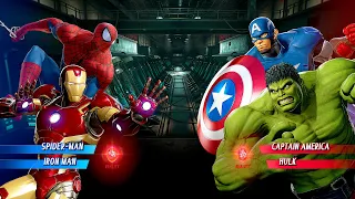 Spider-Man & Ironman Vs Captain America & Hulk [Very Hard AI] | Marvel vs Capcom: Infinite