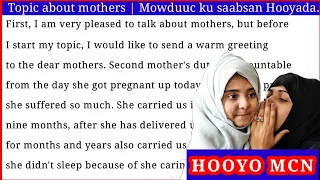 ku Baro English-ka AF-Somali || Mowduuc Hooyo ku saabsan.