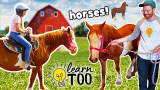 Horseback Riding 🐎 | Learn About Horses for Kids | Ride Horses on the Farm | Educational for Kids