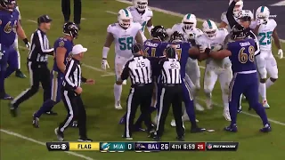 Ndamukong Suh Shoves Ryan Mallett Leading to Fight   Dolphins vs  Ravens   NFL