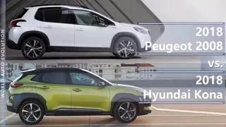2018 Peugeot 2008 vs 2018 Hyundai Kona (technical comparison)