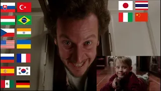 Kevin shoots Marv in different languages | Home alone 18 different languages