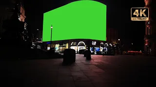 City street billboard green screen 4k free