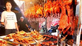 Delicious Charcoal Roasted Duck, Chicken, Fish, Pork & More | Cambodian Street Food