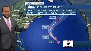 Tracking the Tropics | Tropical Storm Nigel continues moving northwest over the Central Atlantic