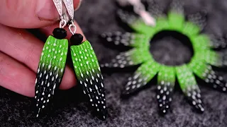 Jewelry set polymer clay tutorial. DIY Jewelry