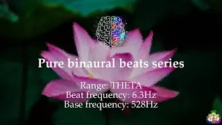 Pure binaural beat 6.3Hz Theta waves 528Hz