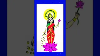 Laxmi Puja Easy Drawing | Maa Laxmi Drawing | Goddess Lakshmi Drawing Step by Step |