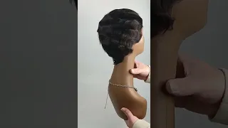 Brazilian Short Pixie Cut Human Hair Wigs Finger Waves Hairstyles For Black Women Cute Wig