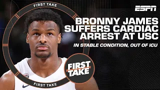 Bronny James suffers cardiac arrest at USC workout | First Take