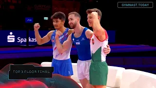 Top 3 in Floor Final - 2022 Munich European Championship - Men's Artistic Gymnastics