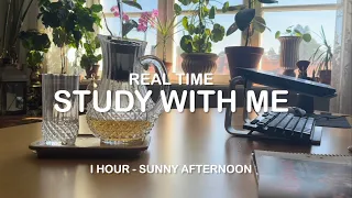 Real time STUDY WITH ME (no music): 1h motivation, Background noise, Productive, No break/pomodoro