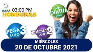 Sorteo 03 PM Loto Honduras, La Diaria, Pega 3, Premia 2, MIÉRCOLES 20 de Octubre 2021 |✅🥇🔥💰