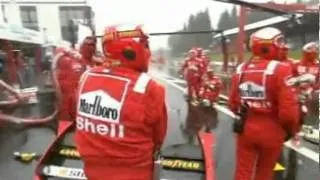 M.Schumacher & Coulthard crash at Spa 1998.flv